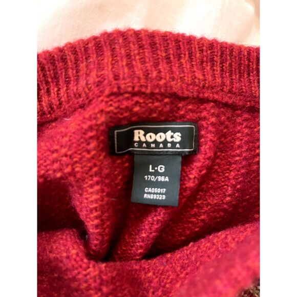 Womens Roots Colorblock Wool Sweater Size L - Picture 6 of 6